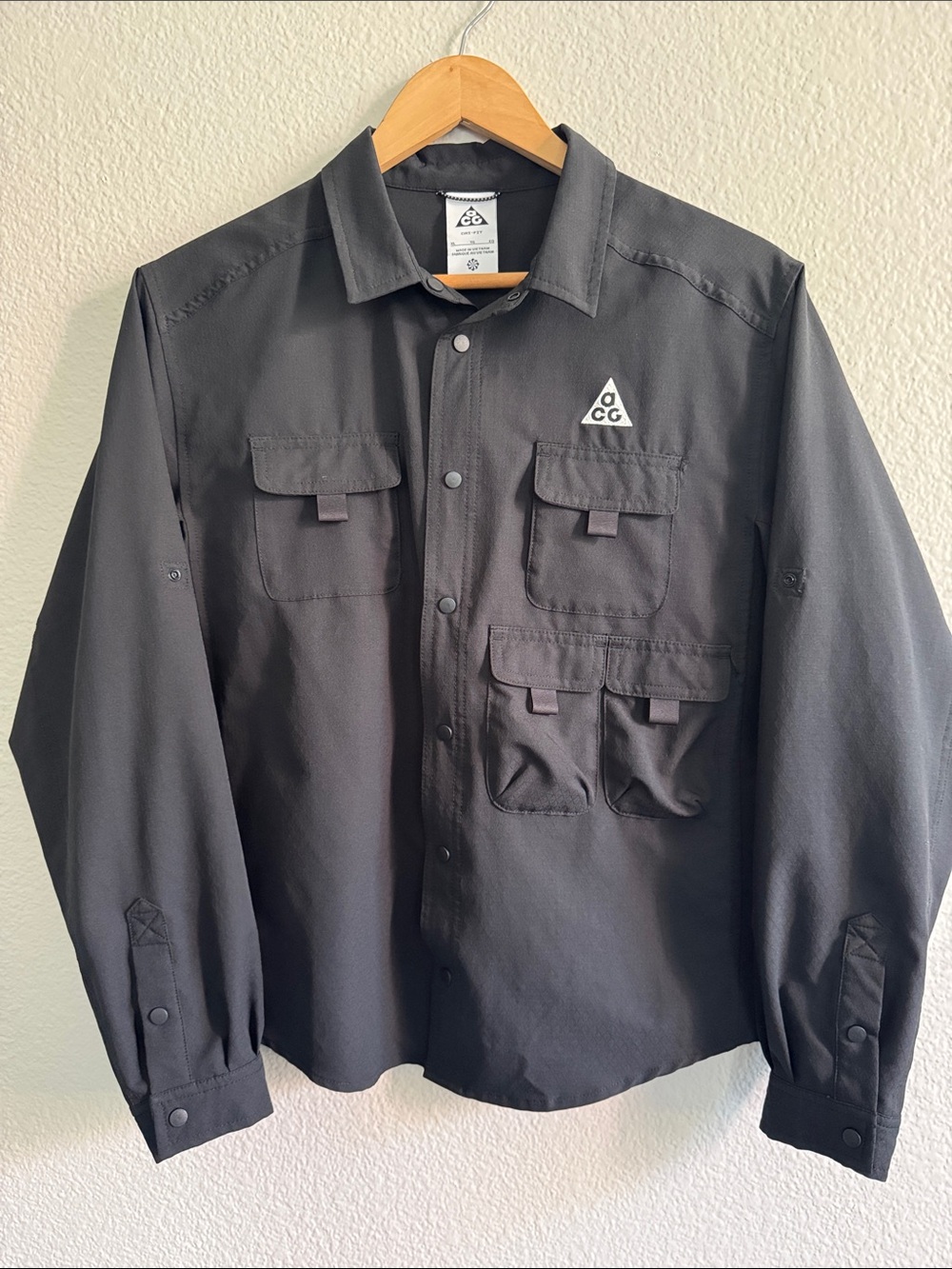 Nike ACG Black Lightweight Shirt Jacket with Utility Pockets